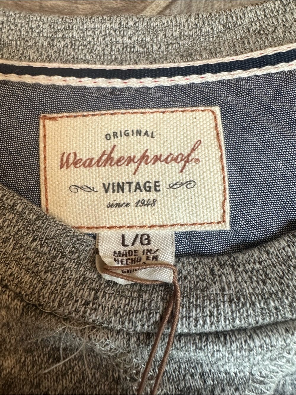 NEW Weatherproof Vintage Mens Sweater/Sweatshirt Crewneck Large Gray NWT - Picture 2 of 4